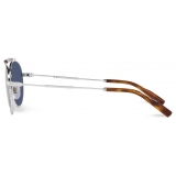 Dolce & Gabbana - Occhiale da Sole Diagonal Cut - Argento Blu Scuro - Dolce & Gabbana Eyewear