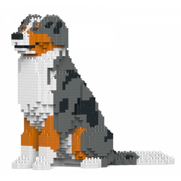 Jekca - Australian Shepherd 01S - Lego - Sculpture - Construction - 4D - Brick Animals - Toys