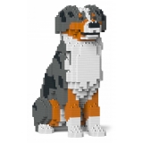 Jekca - Australian Shepherd 01S - Lego - Sculpture - Construction - 4D - Brick Animals - Toys