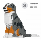 Jekca - Australian Shepherd 01S - Lego - Sculpture - Construction - 4D - Brick Animals - Toys