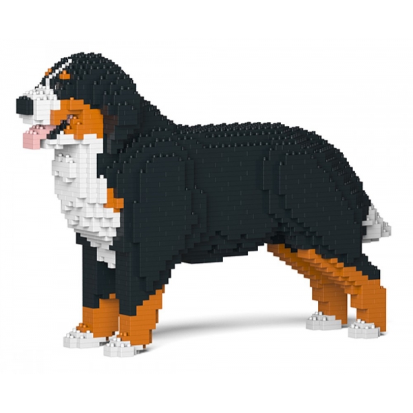 Jekca - Bernese Mountain Dog 02S - Lego - Sculpture - Construction - 4D - Brick Animals - Toys