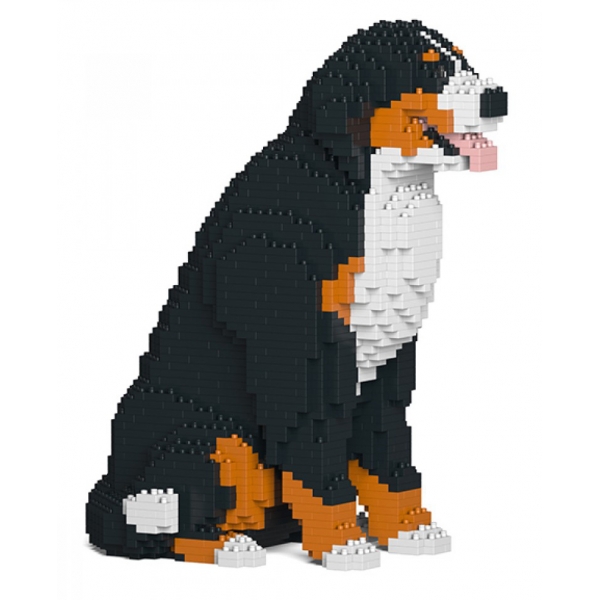 Jekca - Bernese Mountain Dog 04S - Lego - Sculpture - Construction - 4D - Brick Animals - Toys