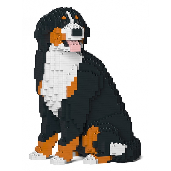 Jekca - Bernese Mountain Dog 05S - Lego - Sculpture - Construction - 4D - Brick Animals - Toys