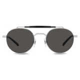 Dolce & Gabbana - Occhiale da Sole Diagonal Cut - Argento Grigio Scuro - Dolce & Gabbana Eyewear