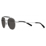 Dolce & Gabbana - Diagonal Cut Sunglasses - Silver Dark Grey - Dolce & Gabbana Eyewear