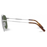 Dolce & Gabbana - Occhiale da Sole Diagonal Cut - Argento Verde Scuro - Dolce & Gabbana Eyewear