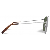 Dolce & Gabbana - Diagonal Cut Sunglasses - Silver Dark Green - Dolce & Gabbana Eyewear