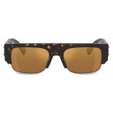 Dolce & Gabbana - Logo Plaque Sunglasses - Havana Brown Gold - Dolce & Gabbana Eyewear