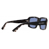 Dolce & Gabbana - Lusso Sartoriale Sunglasses - Black Havana Blue Mirror - Dolce & Gabbana Eyewear
