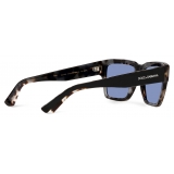 Dolce & Gabbana - Lusso Sartoriale Sunglasses - Black Havana Grey Mirror Blue - Dolce & Gabbana Eyewear