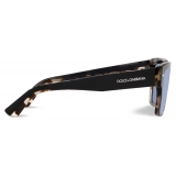 Dolce & Gabbana - Occhiale da Sole Lusso Sartoriale - Nero Havana Grigio Specchiate Blu - Dolce & Gabbana Eyewear