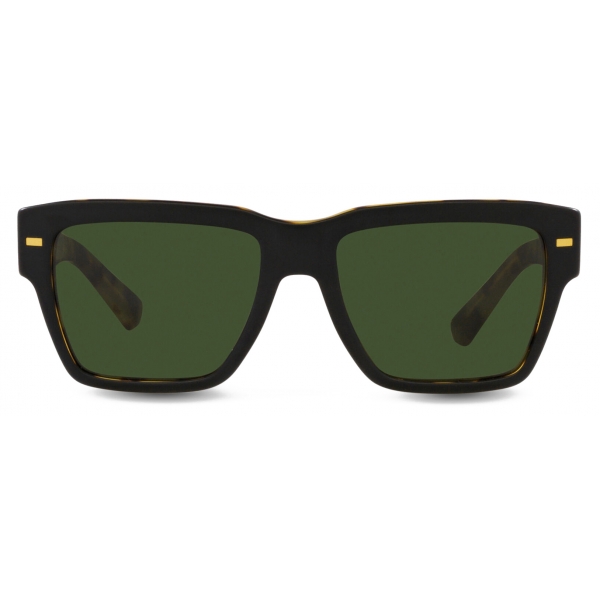 Dolce & Gabbana - Lusso Sartoriale Sunglasses - Black Yellow Havana Dark Green - Dolce & Gabbana Eyewear