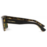 Dolce & Gabbana - Occhiale da Sole Lusso Sartoriale - Nero Avana Giallo Verde Scuro - Dolce & Gabbana Eyewear