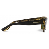 Dolce & Gabbana - Occhiale da Sole Lusso Sartoriale - Nero Avana Giallo Verde Scuro - Dolce & Gabbana Eyewear