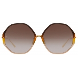 Linda Farrow - Alona Hexagon Sunglasses in Brown Gradient - LFL901C22SUN - Linda Farrow Eyewear