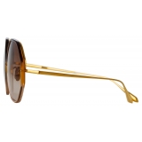 Linda Farrow - Alona Hexagon Sunglasses in Brown Gradient - LFL901C22SUN - Linda Farrow Eyewear