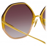 Linda Farrow - Alona Hexagon Sunglasses in Brown Gradient - LFL901C22SUN - Linda Farrow Eyewear