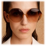 Linda Farrow - Alona Hexagon Sunglasses in Brown Gradient - LFL901C22SUN - Linda Farrow Eyewear