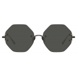 Linda Farrow - Arua Hexagon Sunglasses in Nickel - LFL1267C4SUN - Linda Farrow Eyewear