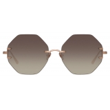 Linda Farrow - Arua Hexagon Sunglasses in Rose Gold - LFL1267C3SUN - Linda Farrow Eyewear