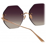 Linda Farrow - Arua Hexagon Sunglasses in Rose Gold - LFL1267C3SUN - Linda Farrow Eyewear