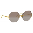 Linda Farrow - Arua Hexagon Sunglasses in Yellow Gold - LFL1267C1SUN - Linda Farrow Eyewear