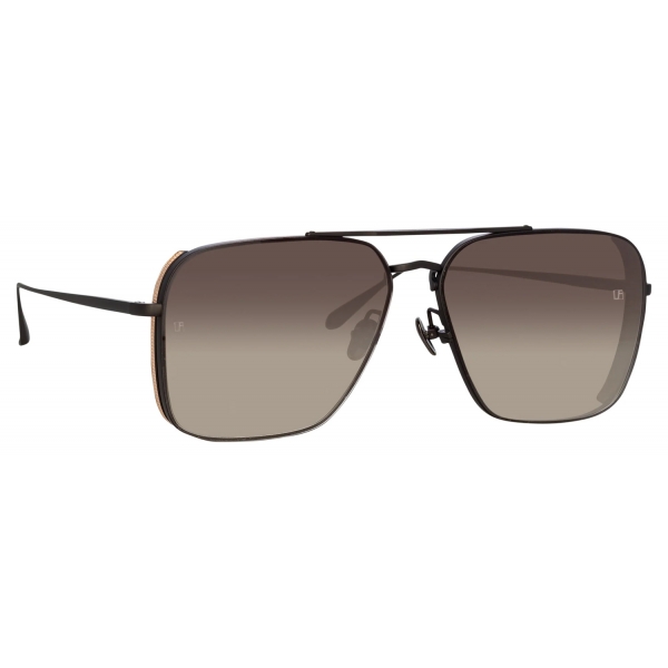 Linda Farrow - Asher Aviator Sunglasses in Black - LFL1122C6SUN - Linda Farrow Eyewear