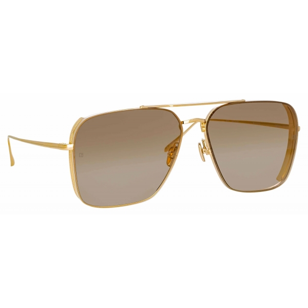 Linda Farrow - Asher Aviator Sunglasses in Light Gold (C4) - LFL1122C1SUN - Linda Farrow Eyewear