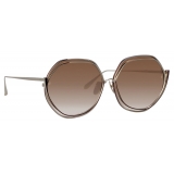 Linda Farrow - Aspen Hexagon Sunglasses in Metallic Brown - LFL1355C2SUN - Linda Farrow Eyewear
