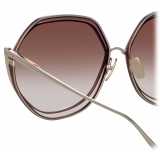 Linda Farrow - Aspen Hexagon Sunglasses in Metallic Brown - LFL1355C2SUN - Linda Farrow Eyewear