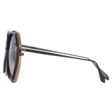 Linda Farrow - Aspen Hexagon Sunglasses in Nickel - LFL1355C1SUN - Linda Farrow Eyewear