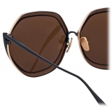 Linda Farrow - Aspen Hexagon Sunglasses in Nickel and Rose Gold - LFL1355C4SUN - Linda Farrow Eyewear