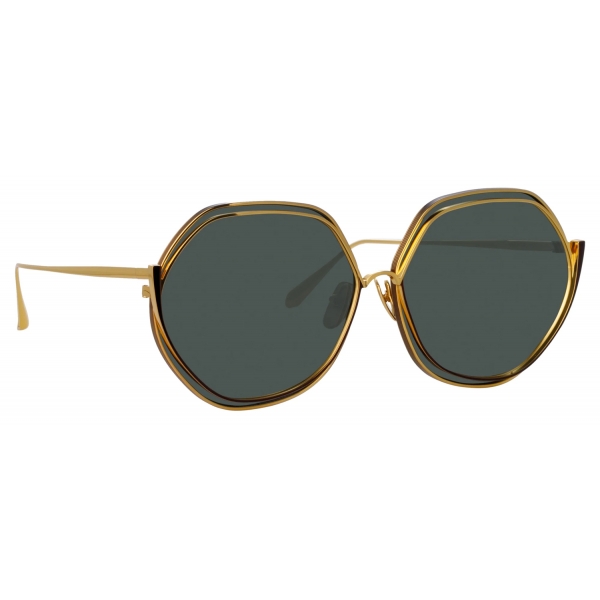 Linda Farrow - Aspen Hexagon Sunglasses in Yellow Gold - LFL1355C3SUN - Linda Farrow Eyewear