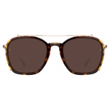 Linda Farrow - Aston Square Sunglasses in Light Gold - LFL1359C2SUN - Linda Farrow Eyewear