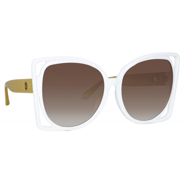 Linda Farrow - Astra Cat Eye Sunglasses in White - LFL1357C4SUN - Linda Farrow Eyewear
