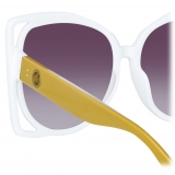 Linda Farrow - Astra Cat Eye Sunglasses in White - LFL1357C4SUN - Linda Farrow Eyewear