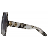 Linda Farrow - Bora Hexagon Sunglasses in Black Grey Tortoiseshell - LFL1260C6SUN - Linda Farrow Eyewear