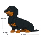 Jekca - Dachshund 03S-M01 - Lego - Sculpture - Construction - 4D - Brick Animals - Toys