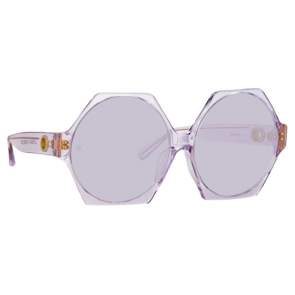 Linda Farrow - Bora Hexagon Sunglasses in Lilac - LFL1260C5SUN - Linda Farrow Eyewear