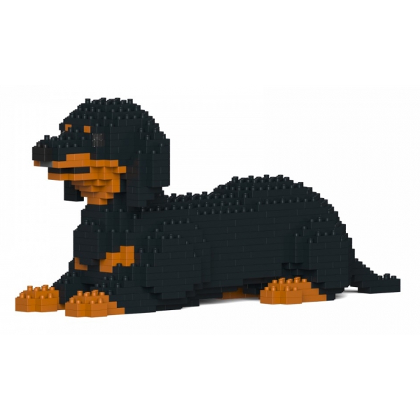 Jekca - Dachshund 04S-M01 - Lego - Sculpture - Construction - 4D - Brick Animals - Toys