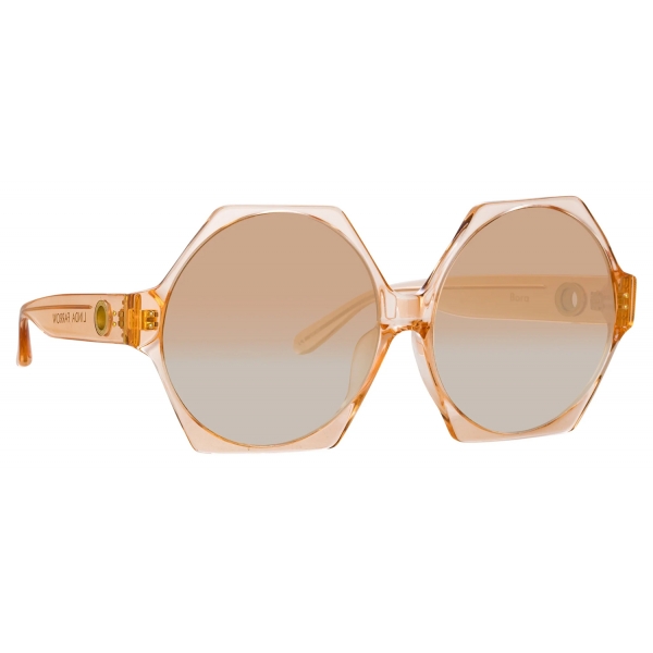 Linda Farrow - Bora Hexagon Sunglasses in Peach - LFL1260C3SUN - Linda Farrow Eyewear