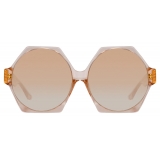 Linda Farrow - Bora Hexagon Sunglasses in Peach - LFL1260C3SUN - Linda Farrow Eyewear