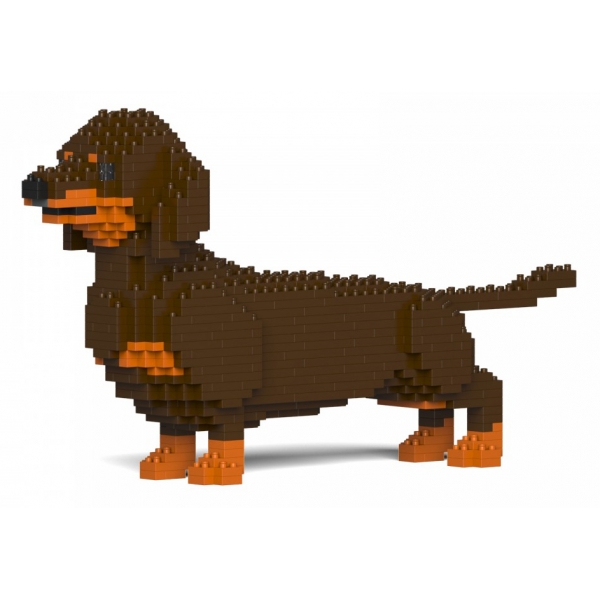 Jekca - Dachshund 02S-M02 - Lego - Sculpture - Construction - 4D - Brick Animals - Toys