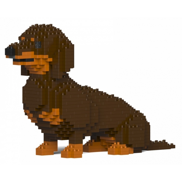 Jekca - Dachshund 03S-M02 - Lego - Sculpture - Construction - 4D - Brick Animals - Toys