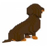 Jekca - Dachshund 03S-M02 - Lego - Sculpture - Construction - 4D - Brick Animals - Toys