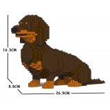 Jekca - Dachshund 03S-M02 - Lego - Sculpture - Construction - 4D - Brick Animals - Toys