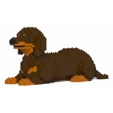 Jekca - Dachshund 04S-M02 - Lego - Sculpture - Construction - 4D - Brick Animals - Toys