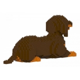 Jekca - Dachshund 04S-M02 - Lego - Sculpture - Construction - 4D - Brick Animals - Toys