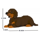 Jekca - Dachshund 04S-M02 - Lego - Sculpture - Construction - 4D - Brick Animals - Toys