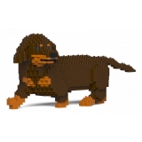 Jekca - Dachshund 06S-M02 - Lego - Sculpture - Construction - 4D - Brick Animals - Toys